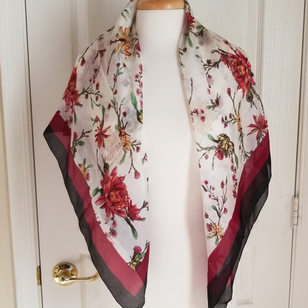 Chan Luu Floral Silk Scarf